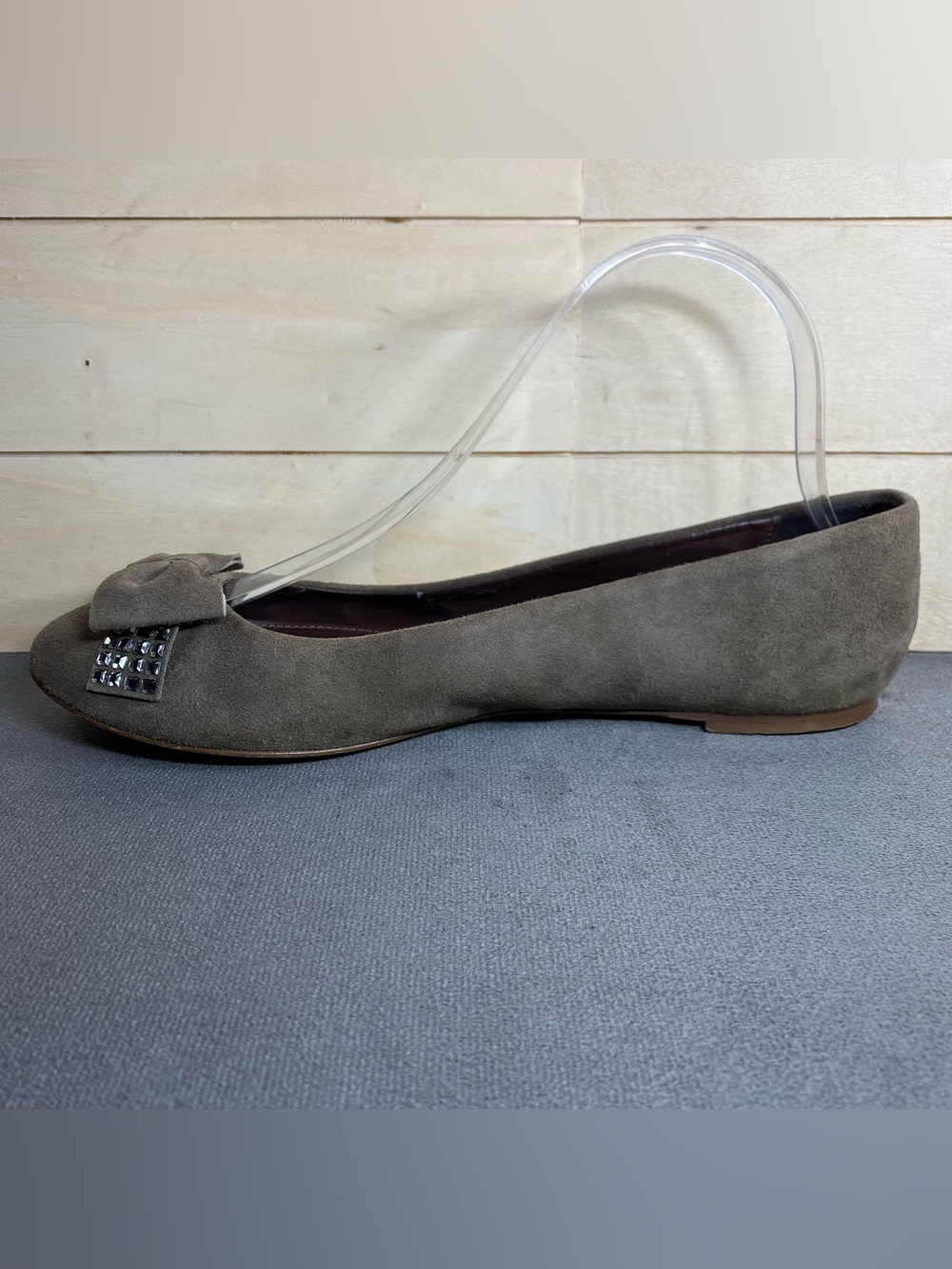 J Crew Ballet Flats Suede Leather Women's Size 8 Shoes Bow Slip-Ons - Picture 2 of 13